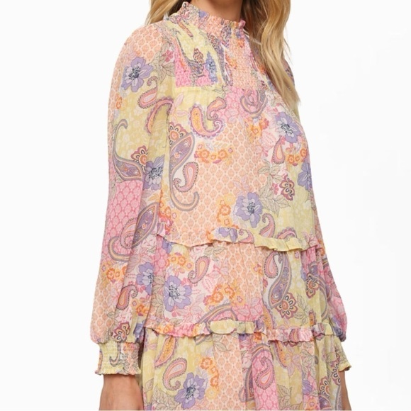 FATE Paisley Smocked Mini Dress - Picture 3 of 15